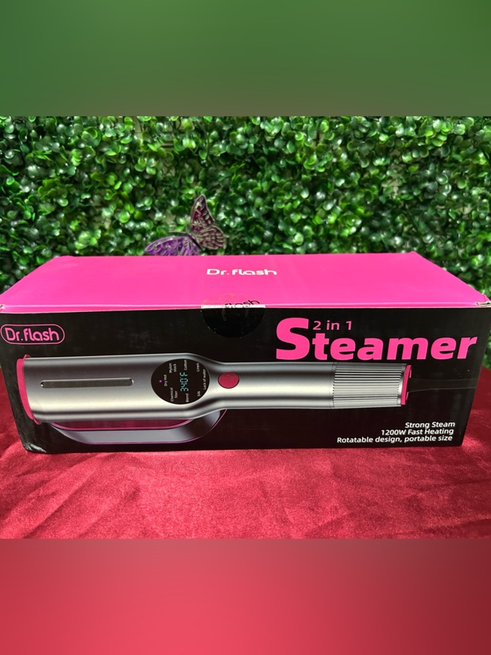 Dr. Flash 2-in-1 Steamer in Pink and Silver